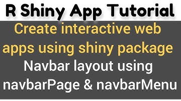 R Shiny App Tutorial | R Shiny Layouts | R Shiny navbar layout | navbarPage(),navbarMenu() functions