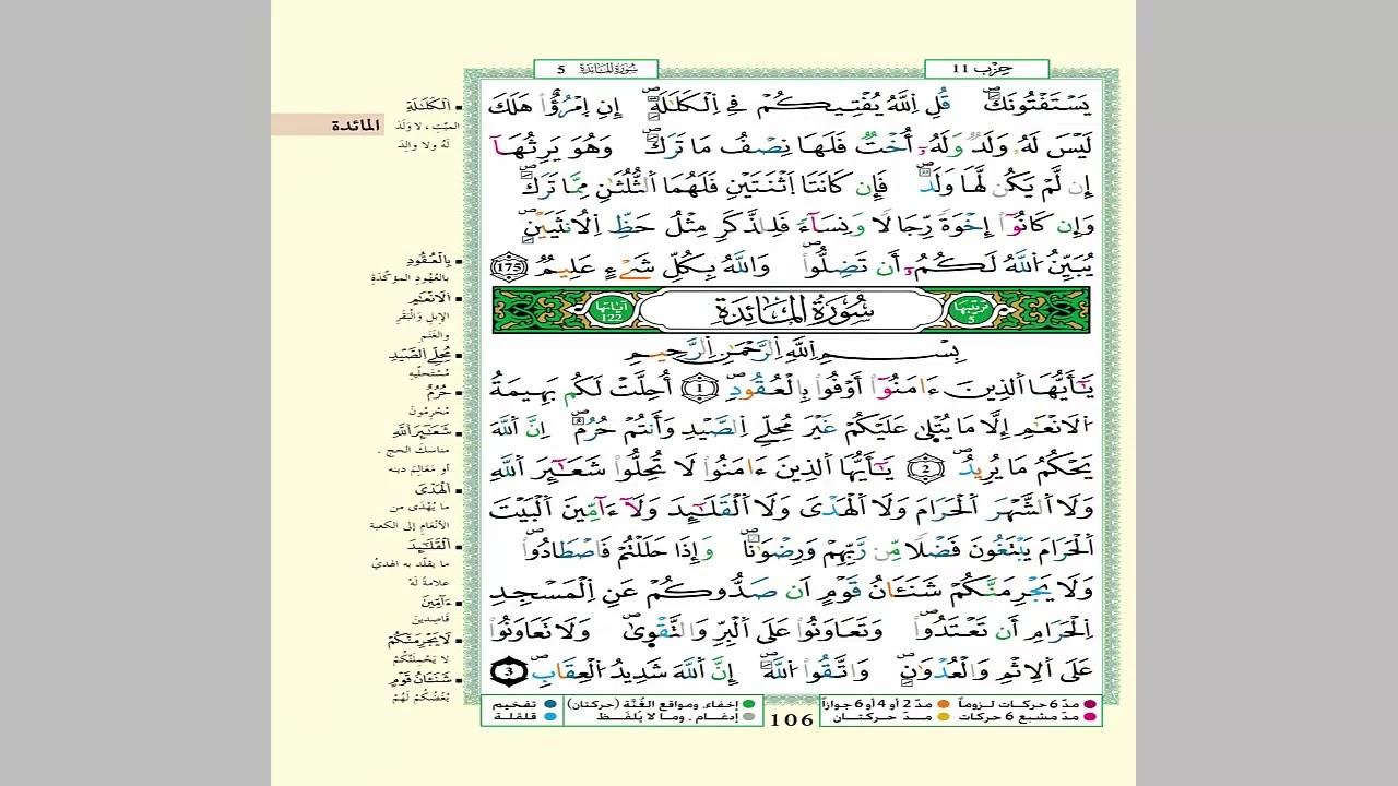 الثمن 4 من الحزب 11 مكرر 7 مرات من المصحف المصور برواية ورش عن نافع للقارئ الشيخ العيون الكوشي