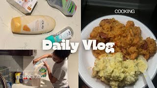 DAILY VLOG | cooking + grocery haul + hygiene tips + restocking + cleaning