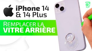 Vitre Arrière iPhone 14 Plus Mauve Avec Support Et Lentilles