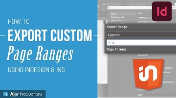 How to Export Custom Page Ranges to HTML5 with InDesign & in5