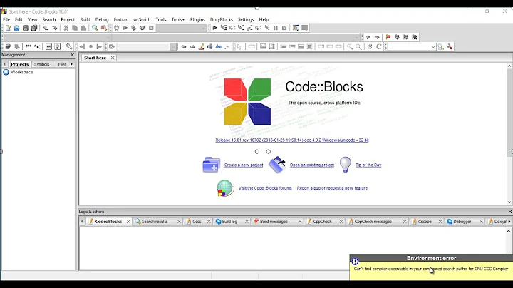 Fix Code Blocks Environment Error Can't find compiler executable in your search path