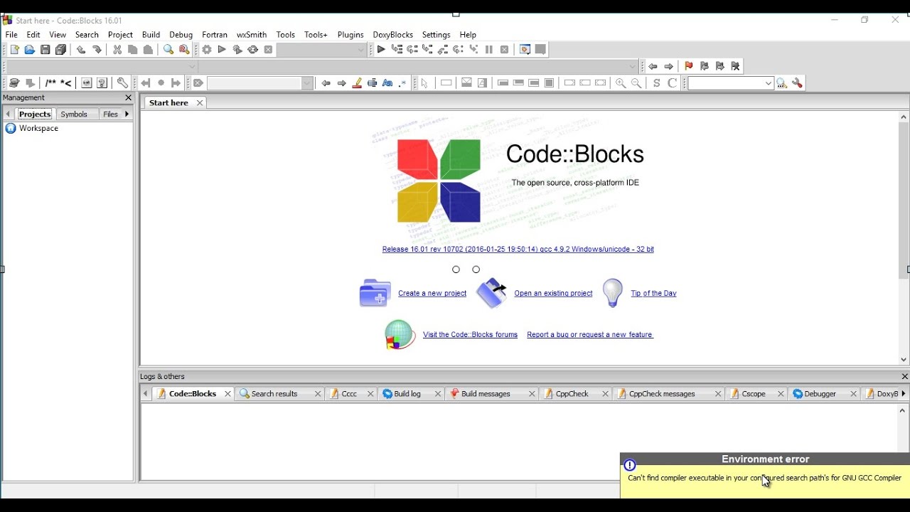 code blocks avec compilateur mingw
