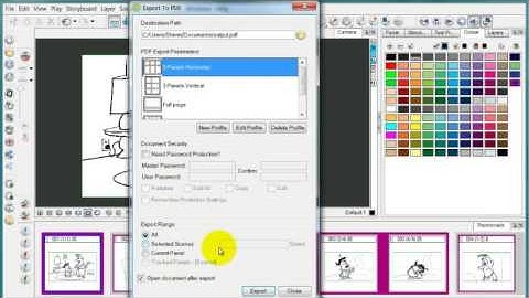 Export Storyboard to PDF in Storyboard Pro 4.2