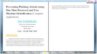 Preventing Phishing Attacks using One Time