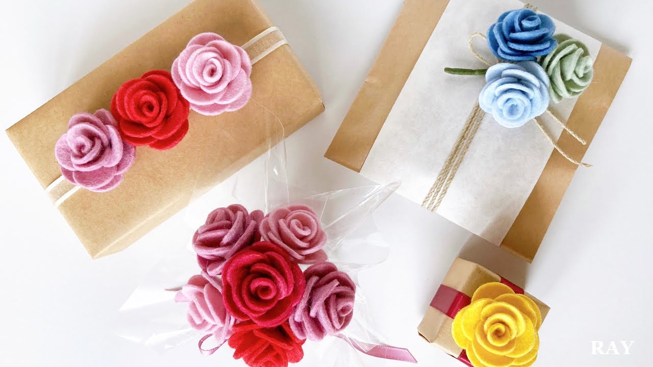 DIY Mini Rose Bouquet & Fantastic Gift Wrap Ideas with Felt