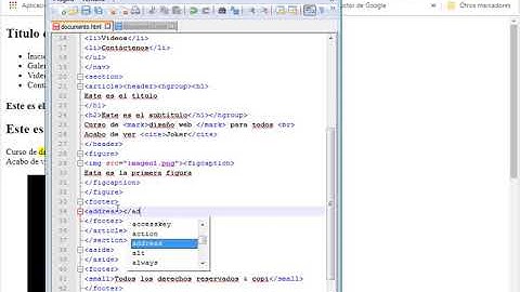 Etiqueta address en html5