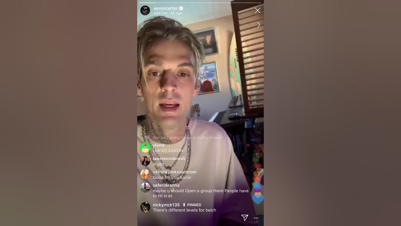Aaron Carter Instagram Live YouTube