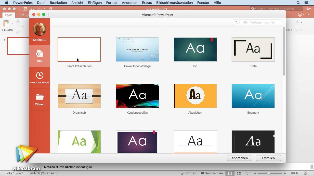 Powerpoint 16 Fur Mac Grundlagen Tutorial Prasentation Als Vorlage Speichern Video2brain Com Youtube