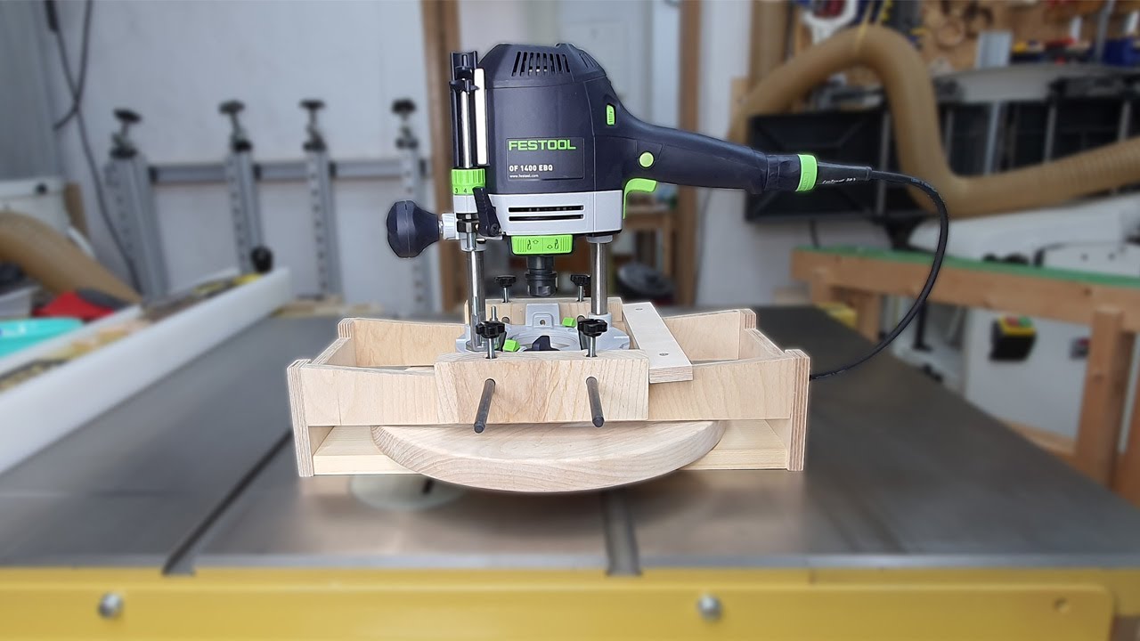 DIY, 오목한 둥근 의자좌석 카빙 지그/ 라우터 지그 - YouTube