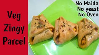 Domino's Style Veg Zingy Parcel without Yeast /Maida | Veg Paneer Zingy Parcel Recipe in marathi