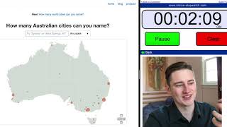 How many Australian cities can I name in 5 minutes?