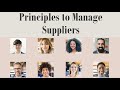 Principles to Manage Suppliers #SupplierManagement#MSA, #PartnershipOverPower#GenZ