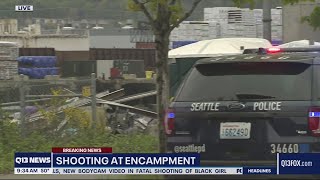Police searching for suspect after 2 shot at encampment in South Seattle