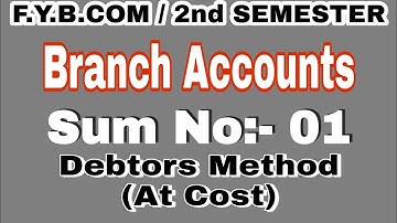 Q1 #Branch_Accounts #fybcom #2nd_semester#mumbai_university  #idol @IMRAN SIR Account ki class