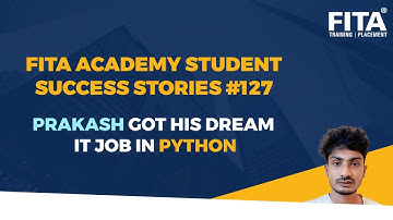 Python Training in Chennai Student Prakash Got his Dream Job as Python Developer