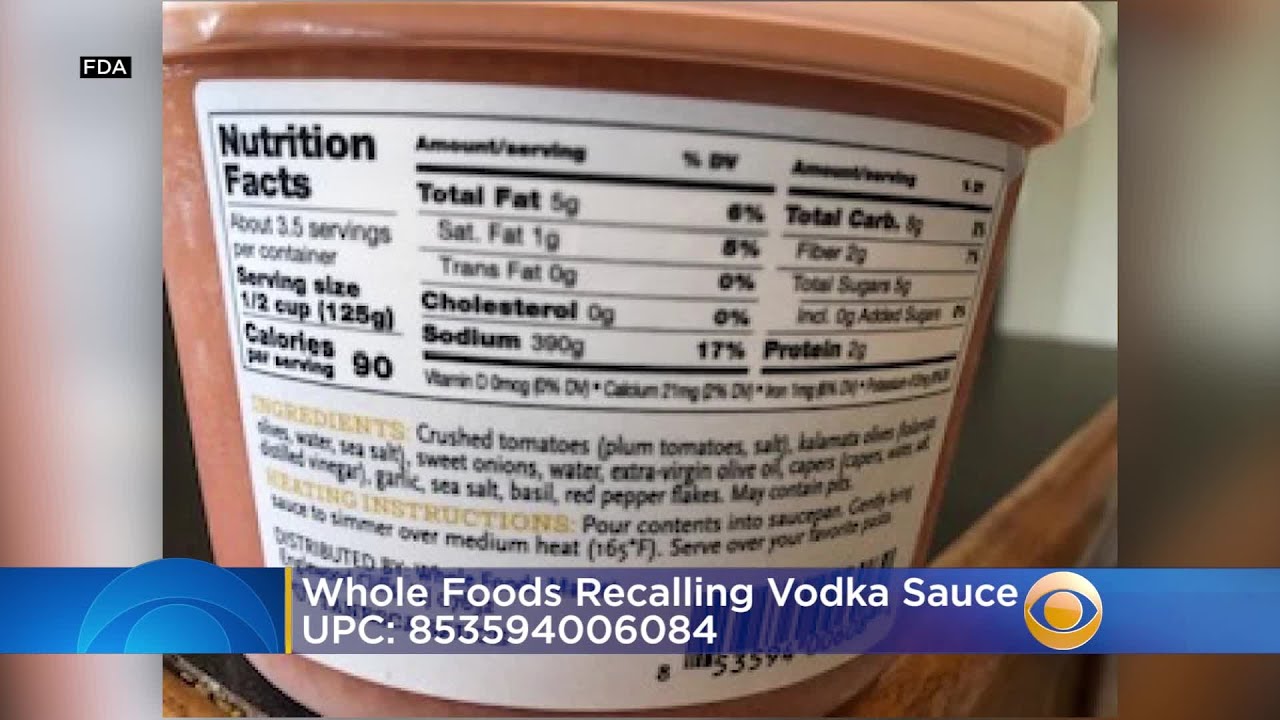 Whole Foods Recalling Vodka Sauce
