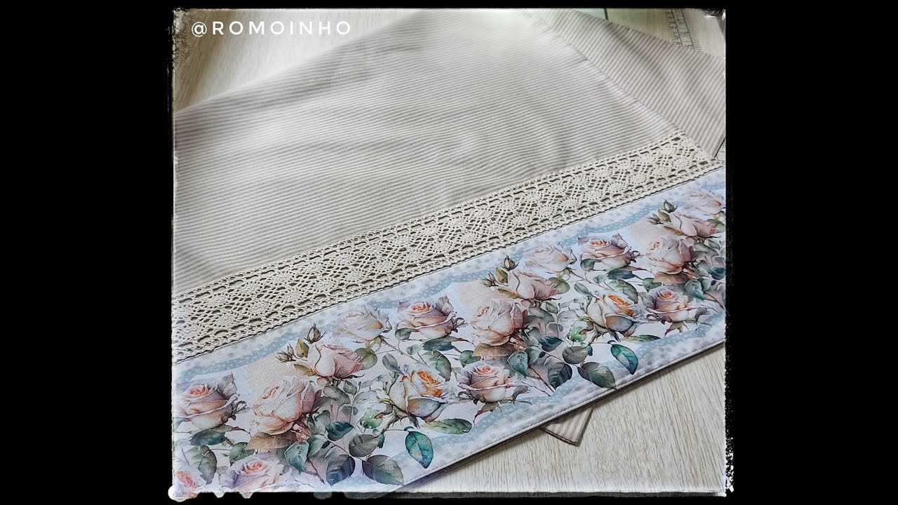 FAÇA VOCÊ MESMA UMA LINDA E FÁCIL FRONHA DE TRAVESSEIRO COM APLICAÇÃO DE BARRADO E COSTURA FRANCESA