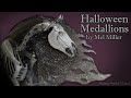 Spooky Ghost Halloween Horse Medallions with BONES! || by Equine Artist Mel Miller