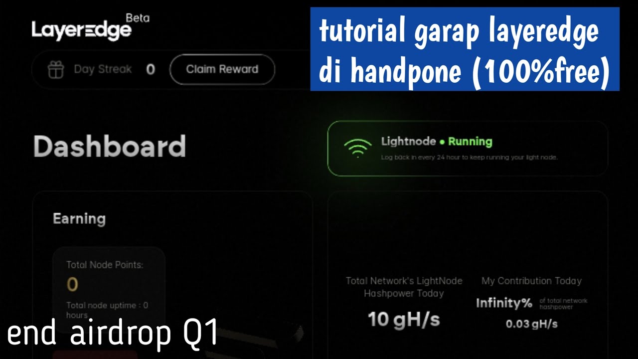 tutorial cara garap airdrop mining node layeredge di handpone - YouTube