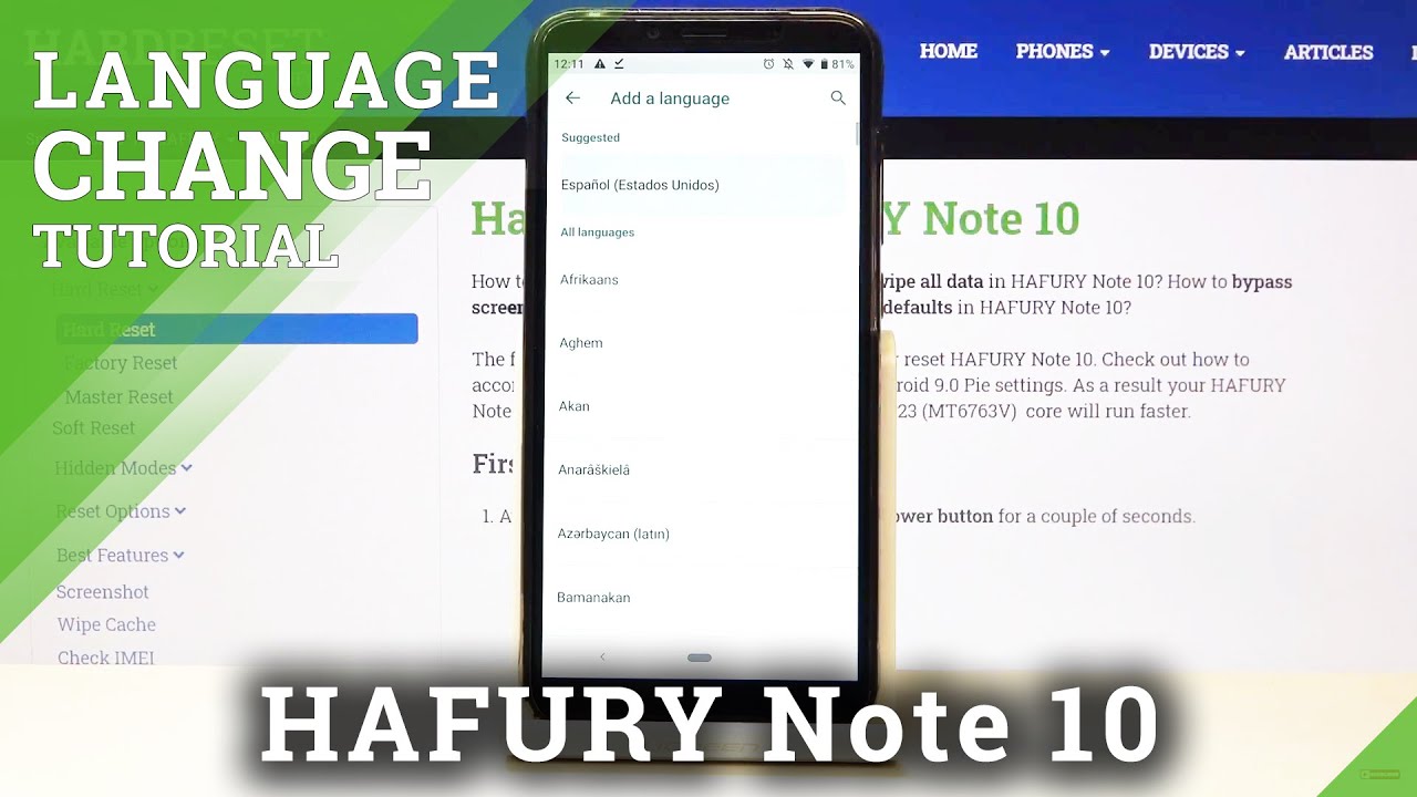 How to Change Language on HAFURY Note 10 – Open Language List