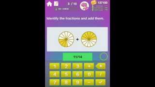How to solve ‘Fractions Operations’ math question of 4th Grade Math - iPhone/ iPad app by LogTera.