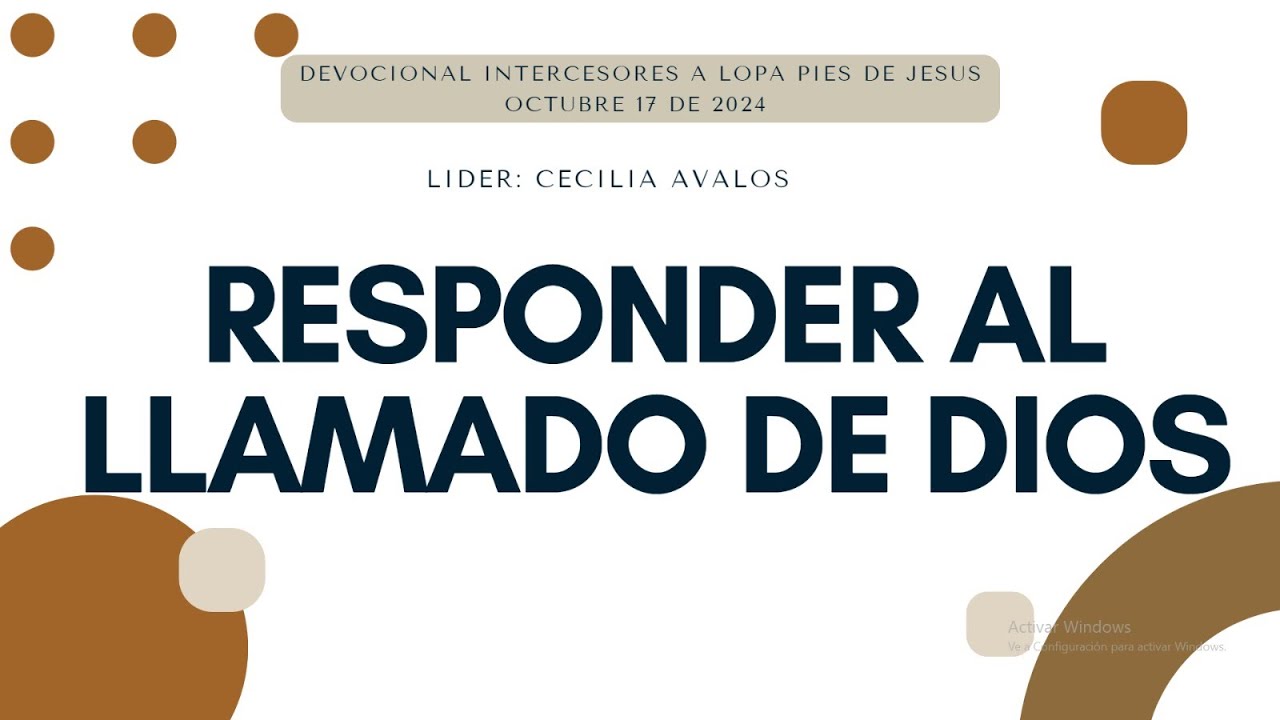 RESPONDER AL LLAMADO DE DIOS - YouTube
