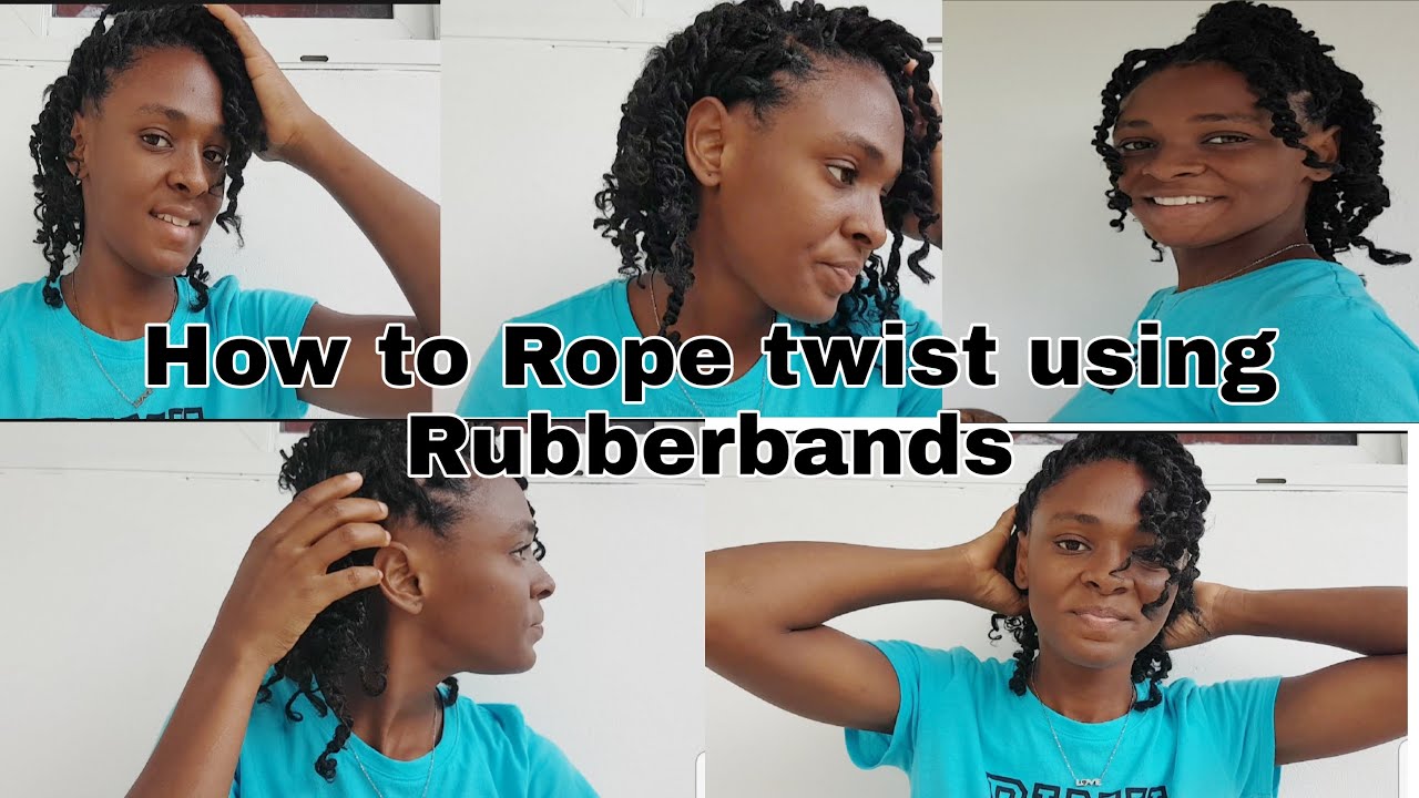 How to Rope Twist Braids Using Rubberbands| Rubberband twist - YouTube