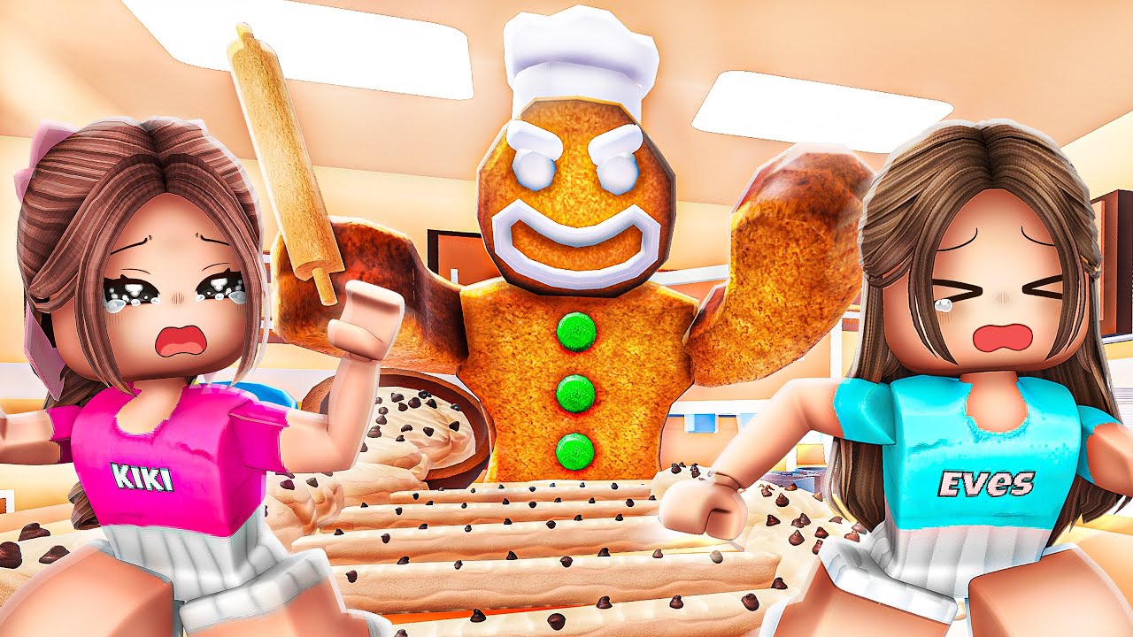 We ESCAPED EVIL GINGERBREAD BAKERY In Roblox! (OBBY)