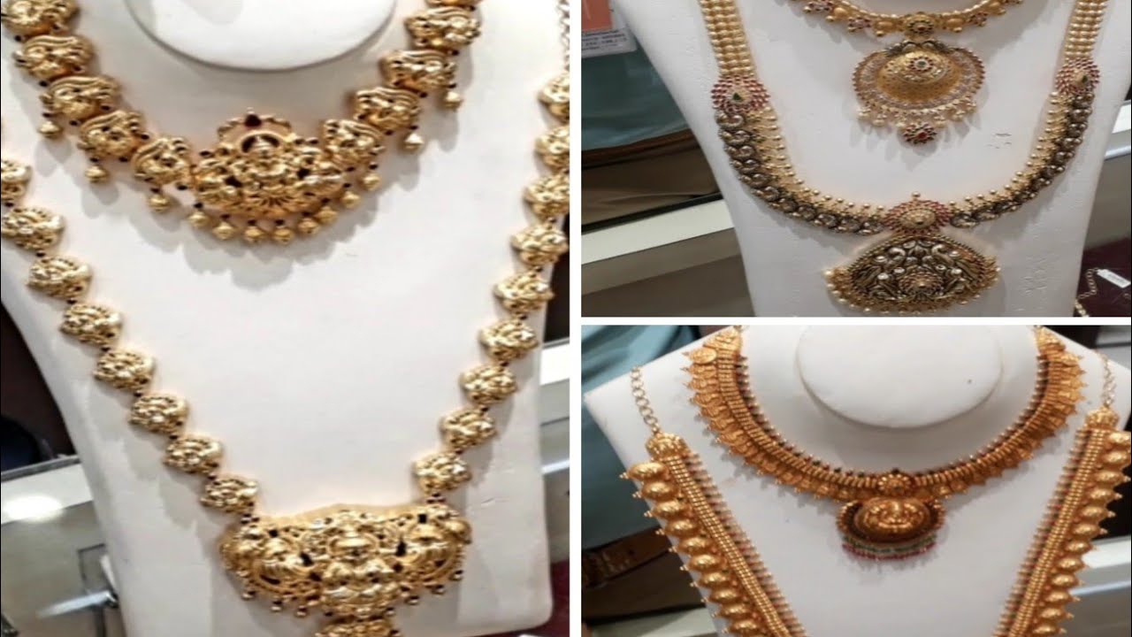 🌞Latest Gold Collections Haaram, Necklace, Earrings, Bangles/Lalitha Jewellery YouTube
