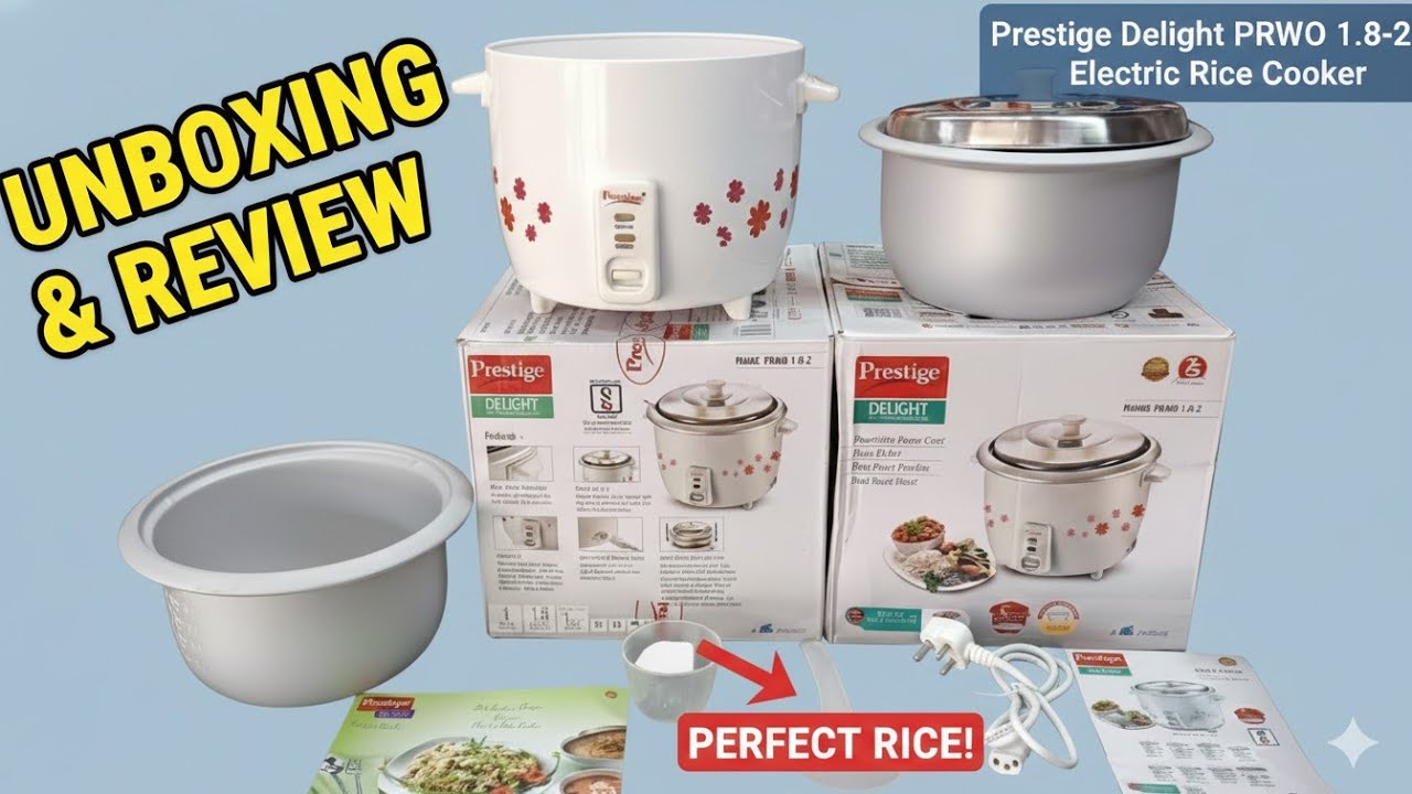 Primo Rice Cooker Prestige PRWO 1.8-2 Electric Rice Cooker | 2 Aluminium Cooking Pans ...