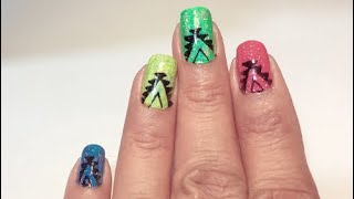 Nailed It || Multicolour holo aztec nail art with markers || By Anu || #57