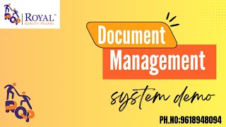 DMS Document Management System Demo & Implementation Contact: M.Suresh 📞 ‪+91 9618948094‬