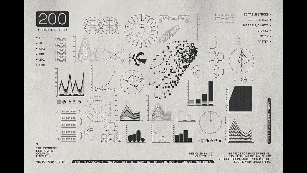 200 Utilitarian Graphic Kit Stock Graphics Download