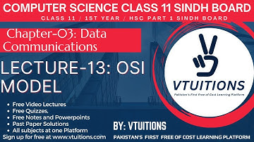 OSI MODEL | Chapter-03: Data Communications | Computer Science Class 11 Sindh Board
