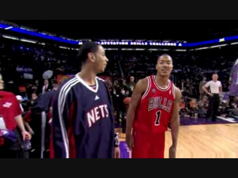 Derrick Rose Double Pump Reverse Dunk Skills Challenge