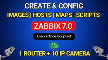 Create & Config Images, Hosts, Maps, Scripts Zabbix 7 | 1 Router + 10 IP Camera | Full HD