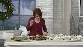 Quatrefoil 14 And 16 Mirrored Tray Set On Qvc