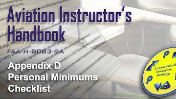 Aviation Instructors Handbook, Appendix D. Personal Minimums Checklist (Audio)
