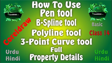 How to use Pen tool, B-Spline, Polyline And 3-Point Curve in CorelDraw Class14  | Graphic Qaswa