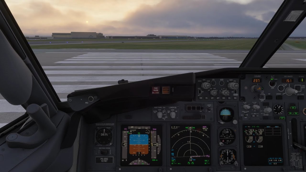 MSFS2024 Departure out Amsterdam PMDG 738