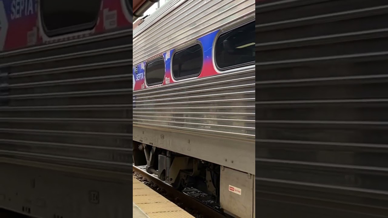 2 Septa trains Bound for Doylestown and Center City Philadelphia pull in and out of Lansdale