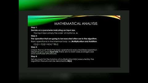 Mathematical analysis for Non recursive algorithms Matrix Multiplication|| CS8451 DAA