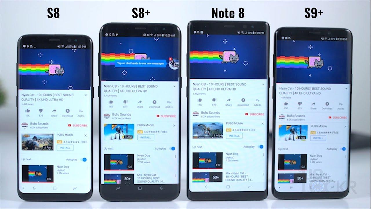 Battery Test Samsung S9 Plus Vs S8 Plus Vs S8 Vs Note8 Youtube