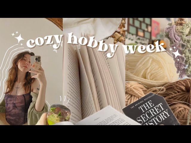 cozy hobby vlog! ✿ crochet, reading and self care class=