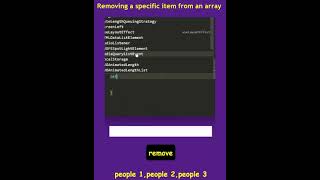 Removing a specific item from an array in #javascript #shortvideo #shortsfeed #shorts #shorts #react