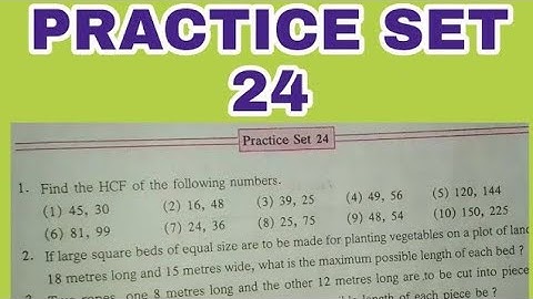 Chapter 9 LCM and HCF factorisation | practice set 24 class 6 maths | maharashtra board