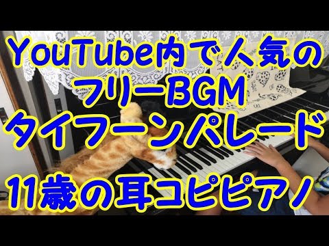 【フリーBGM】タイフーンパレード/龍崎一【11歳の耳コピピアノ】