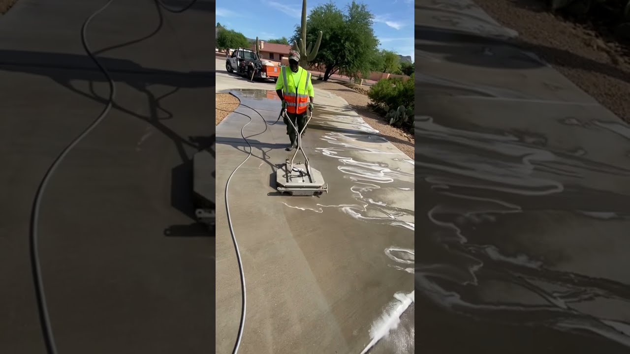 Driveway Cleaning Service with Hot Water Pressure Wash Surface  Cleaner 