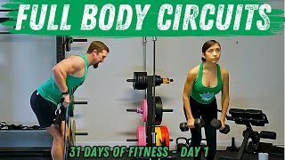 Full Body Circuit Workout at Home - Dumbbells or Bands